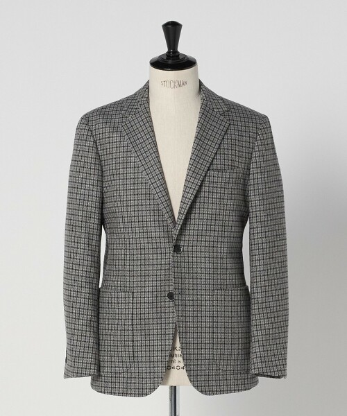 ＜A DAY IN THE LIFE＞粗呢斜紋格紋2釦西裝外套