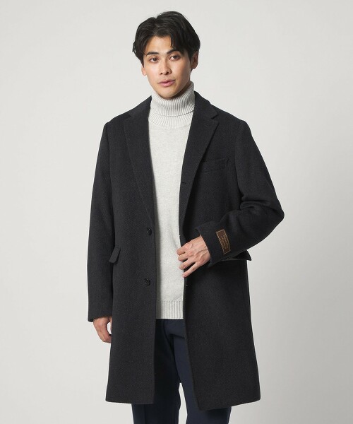 ＜A DAY IN THE LIFE＞混喀什米爾羊毛人字呢切斯特大衣