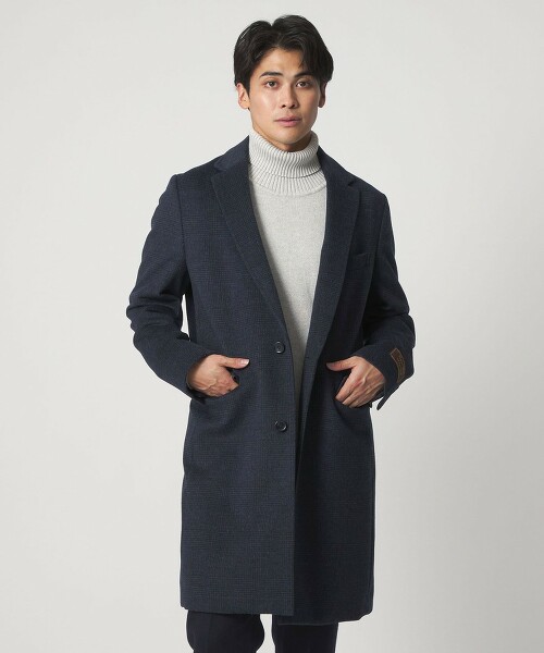 ＜A DAY IN THE LIFE＞混喀什米爾羊毛海狸格紋切斯特大衣