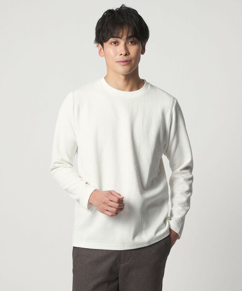 ＜A DAY IN THE LIFE＞幾何緹花彈力上衣