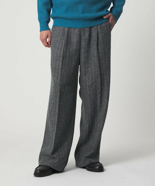 ＜A DAY IN THE LIFE＞花呢1打摺寬版西裝褲