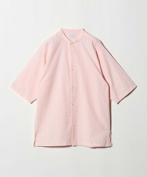 ＜A DAY IN THE LIFE＞泡泡紗輕鬆立領5分袖襯衫