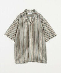 ＜A DAY IN THE LIFE＞蕾絲條紋開領襯衫