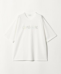 ＜A DAY IN THE LIFE＞配色刺繡 LOGO 寬版上衣