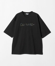 ＜A DAY IN THE LIFE＞配色刺繡 LOGO 寬版上衣