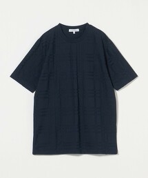 ＜A DAY IN THE LIFE＞格紋緹花圓領上衣