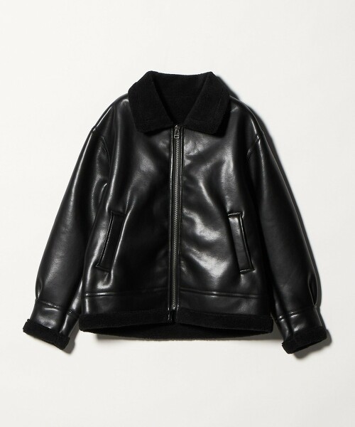 ＜A DAY IN THE LIFE＞仿羊羔絨飛行短外套