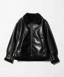 ＜A DAY IN THE LIFE＞仿羊羔絨飛行短外套