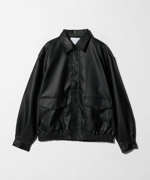 **＜A DAY IN THE LIFE＞龜裂仿皮革短外套