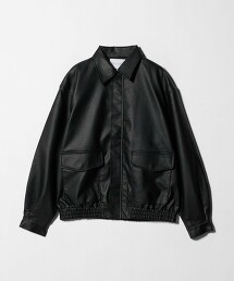 **＜A DAY IN THE LIFE＞龜裂仿皮革短外套