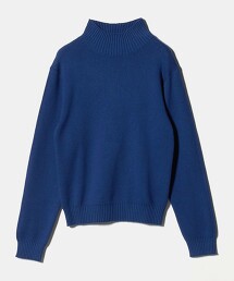 ＜A DAY IN THE LIFE＞棉喀什米爾羊毛平滑高領針織