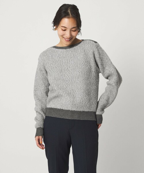 ＜A DAY IN THE LIFE＞混色羽毛船領針織