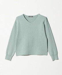 ＜A DAY IN THE LIFE＞米蘭羅紋V領針織