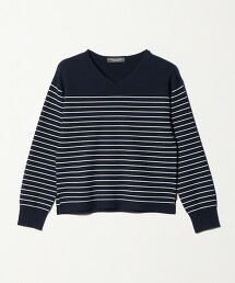 ＜A DAY IN THE LIFE＞米蘭羅紋V領針織