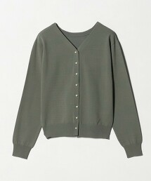 ＜A DAY IN THE LIFE＞仿珍珠鈕扣2WAY V領針織