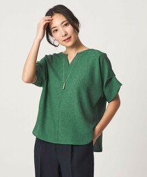 ＜A DAY IN THE LIFE＞仿亞麻開口領土耳其袖罩衫 