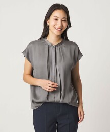 ＜A DAY IN THE LIFE＞仿珍珠鈕扣法式袖罩衫