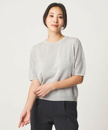 ＜A DAY IN THE LIFE＞網眼拼接短袖針織