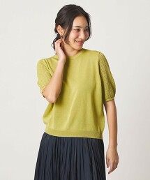 ＜A DAY IN THE LIFE＞網眼拼接短袖針織