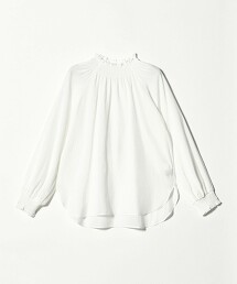 ＜A DAY IN THE LIFE＞復古緞面縮褶高領罩衫
