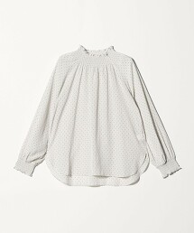 ＜A DAY IN THE LIFE＞復古緞面縮褶高領罩衫