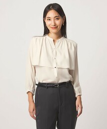 ＜A DAY IN THE LIFE＞層次抵肩開襟領罩衫
