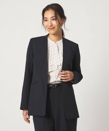 剪裁喬其紗V領西裝外套