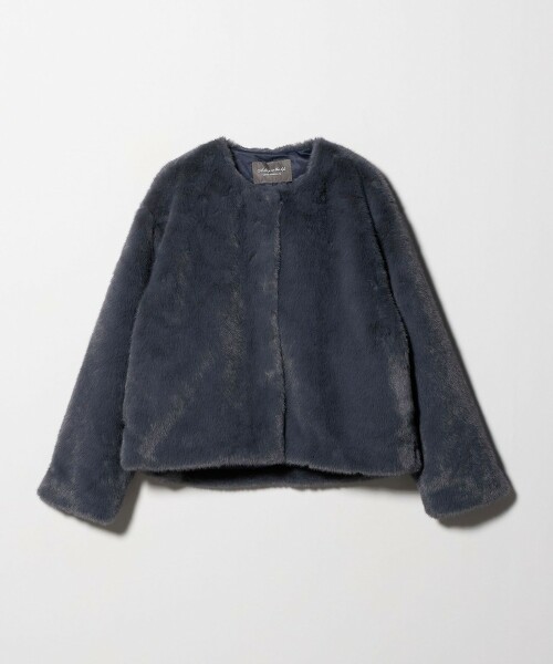 ＜A DAY IN THE LIFE＞仿皮草無領短外套