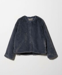 ＜A DAY IN THE LIFE＞仿皮草無領短外套