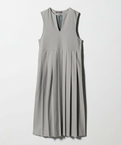 ＜A DAY IN THE LIFE＞針織厚呢打摺開口領洋裝