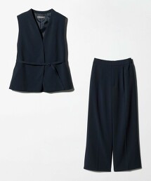 ＜A DAY IN THE LIFE＞腰帶背心＋寬褲套組