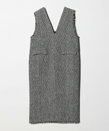 ＜A DAY IN THE LIFE＞仿粗花呢連身洋裝 黑