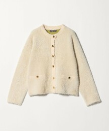 ＜A DAY IN THE LIFE＞雙面布料羽毛開襟外套