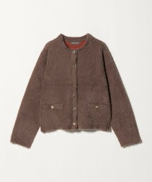 ＜A DAY IN THE LIFE＞雙面布料羽毛開襟外套