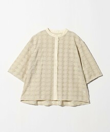 ＜A DAY IN THE LIFE＞剪織蕾絲7分袖襯衫