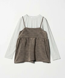 ＜A DAY IN THE LIFE＞皺褶天鵝絨吊帶背心＋T恤