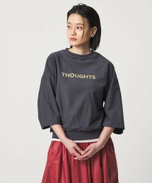 ＜A DAY IN THE LIFE＞後毛圈布7分袖印花上衣