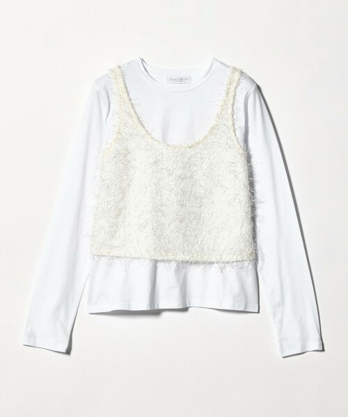 ＜A DAY IN THE LIFE＞流蘇×亮片背心＋上衣套組