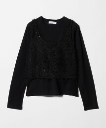 ＜A DAY IN THE LIFE＞流蘇×亮片背心＋上衣套組