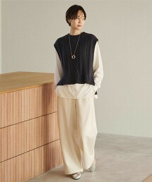 ＜A DAY IN THE LIFE＞阿蘭島織針織背心＋上衣 組合商品