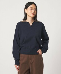 ＜A DAY IN THE LIFE＞層次カラー 開襟領針織