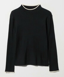 ＜A DAY IN THE LIFE＞羅紋撞色高領針織衫