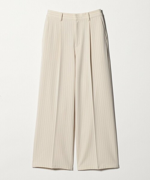 ＜A DAY IN THE LIFE＞內刷毛條紋打摺寬褲
