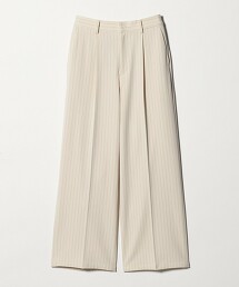 ＜A DAY IN THE LIFE＞內刷毛條紋打摺寬褲