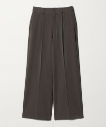 ＜A DAY IN THE LIFE＞內刷毛條紋打摺寬褲