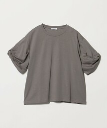 ＜A DAY IN THE LIFE＞絲光加工扭結袖上衣