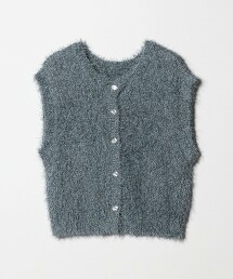 ＜A DAY IN THE LIFE＞金絲羽毛鈕扣背心 2WAY