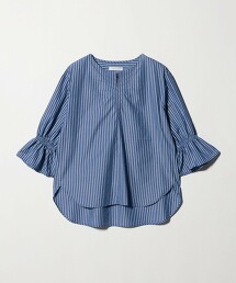 ＜A DAY IN THE LIFE＞壓線開口領糖果袖罩衫