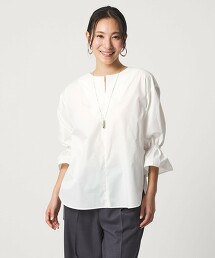 ＜A DAY IN THE LIFE＞壓線鑰匙領糖果7分袖罩衫