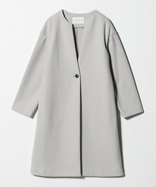 ＜A DAY IN THE LIFE＞針織厚呢開口領大衣